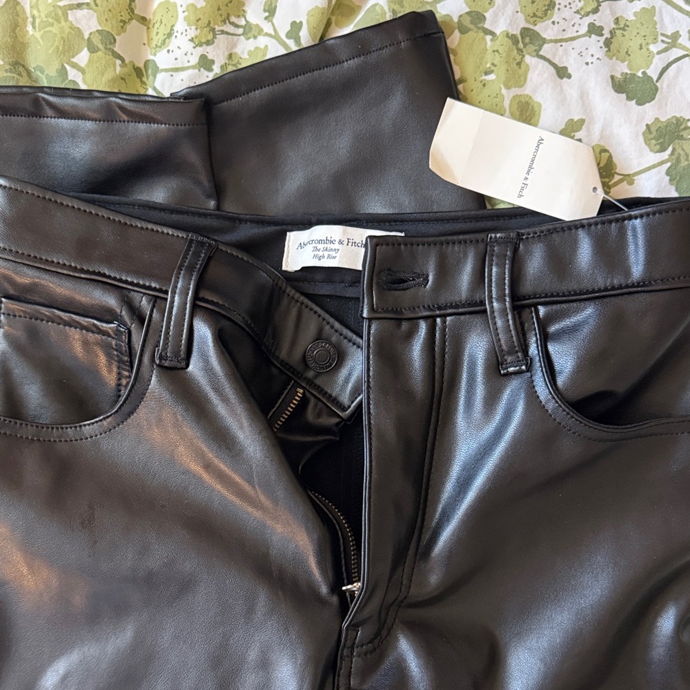 Abercrombie & Fitch black vegan pants